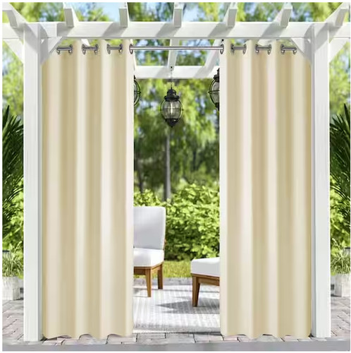 Tenda con occhielli beige - , da