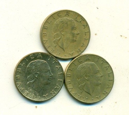 Different 200 lire coins - lire,