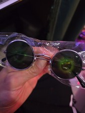 Occhiali da sole vintage ologramma montatura rotonda stile John Lennon nuovi vecchio magazzino