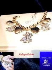 Bracciale Donna Oro Giallo SWAROVSKI ORIGINALI Cristalli Cuore Ragazza Elefante