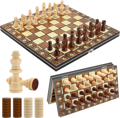 Scacchiera magnetica legno - scacchiera,