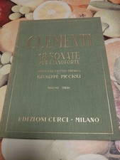 Clementi 18 Sonate Per Pianoforte-Giuseppe Piccioli Volume Terzo Spartiti Libro