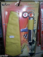 Cuffia Copri Leva Freno a Mano + Impugnatura Tuning Giallo alluminio cromato