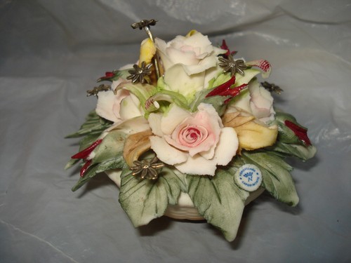 Cesto bouquet porcellana - bouquet, rosa