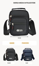 Borsello uomo outdoor piccolo a tracolla in tessuto con varie tasche