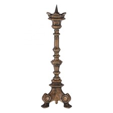 Candelabro in ottone modello '700 imperiale con puntale per cero chiesa altare