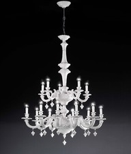 Lampadario classico lusso ceramica bassano bianco a 15 luci luxury r006