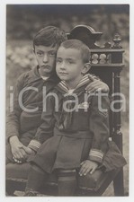 1930 ca BORGOSESIA (VC) Due fratelli seduti - Ritratto  *Foto Eldes OJETTI 9x14