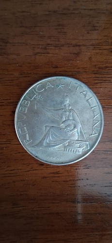 Moneta argento 500 - 500, lire
