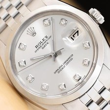 OROLOGIO ROLEX OYSTER PERPETUAL DATE 1500 QUADRANTE ARGENTO DIAMANTE ACCIAIO INOX 34 MM