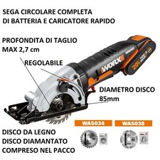 WORX SEGA CIRCOLARE COMPLETA