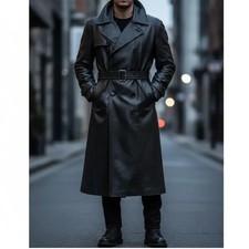 Trench coat uomo lungo nero