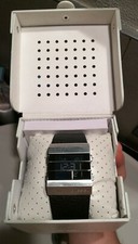 MENS DIESEL DZ7069 DIGITAL WATCH BLACK SILVER DIAL BLACK LEATHER