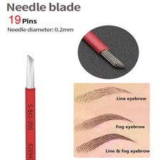 Microblading 19 Aghi Trucco Semipermanente Sopracciglia Tatuaggio Lame Tonde Smussate