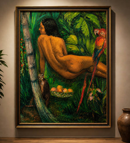 Stampa dipinto olio figura