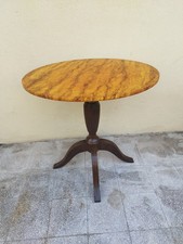 Vintage Antico tavolino ovale in legno dipinto a marmo e legno anni 50/60