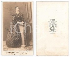 1870 ca TORINO Nobildonna in abito stampato - Foto FABRE CDV
