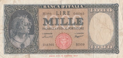 Italia banconota 000 lire - 1.000,