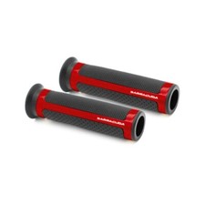 BARRACUDA COPPIA MANOPOLE UNIVERSALI RACING 120mm QUALITY GRIPS ROSSO MOTO