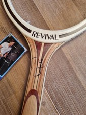 Revival racchetta legno vintage frirmata da Adriano Panatta autografata anni 70