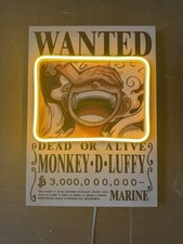 Wanted  Monkey D. luffy  (Gear 5) - One Piece  | Edizione Limitata Quadretto Led