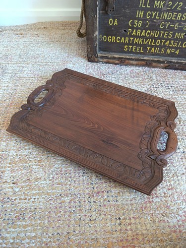 Vintage hand carved botanical - carved,