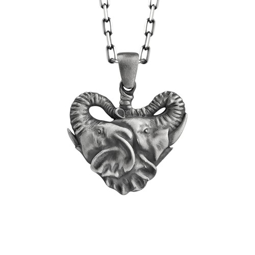 Coppia elefanti collana - coppia,