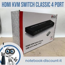 Lindy Switch KVM 4 porte HDMI 10.2G, USB 2.0+ 4x HDMI-USB CABLE+ PSU+ REMOTE