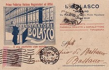 Milano 1925 - Fabbrica registratori ufficio BOLASCO - cartolina pubblicitaria
