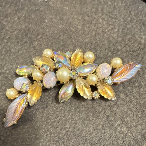 Spilla fiore tono oro - , firmata