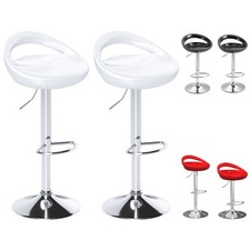HOMCOM Set 2 Sgabelli da Bar Alti con Altezza Regolabile e Poggiapiedi