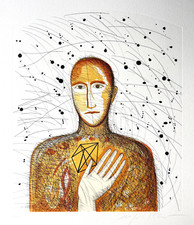 Mimmo PALADINO "Gemoetrico" 2008 Acquaforte acquatinta originale numerata firmat