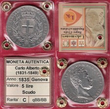 5 lire 1835 Genova - ITALIA