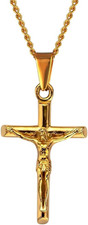 ® Crocifisso Collana Uomo Oro