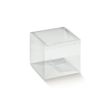 10X Scatola Portaconfetti Automatica Trasparente PET 8x8x8 cm BOMBONIERA 1A7Y