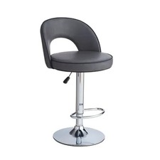 Sgabello ecopelle grigio - ecopelle,
