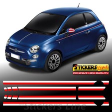 Adesivi fiancate Fiat 500 fasce AMERICA strisce adesive bandiera americana