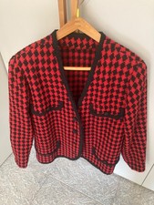 giacca tessuto lana rosso/nero