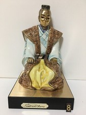 Statua porcellana Edoardo Tasca "Samurai" vestito marrone H.19 da collezione