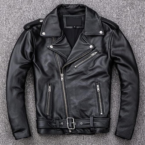Giacca pelle uomo biker
