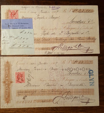 17790-DUE CAMBIALI DA TORINO, PELLEGRINI & MORIS, ONE PENNY, LONDRES & C., 1907