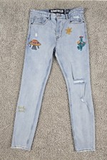 Jeans Billionaire Boys Club Uomo 32 Infinity Button Fly UFO Cactus Star Distress