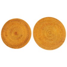  2 Pcs Sottopiatti Rattan