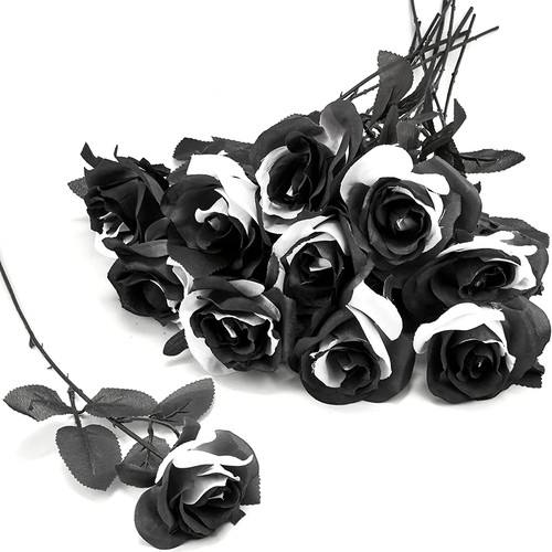 10pz rose nere fiore - 10pz,