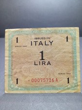 1 Lira Del 1943 In RARITÀ "R2"con "Asterisco" ( ALLIED MILITARY CURRENCY) al...