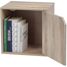 Cubo con anta componibile libreria multiuso 35X29X35 CM mobile Rovere Nordico