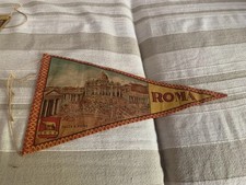 ROMA fanion    BANDIERINA VESPA Lambretta  tessuto anni 50-60 non comune