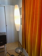 Lampada da terra acciaio e vetro Rossini made in Italy