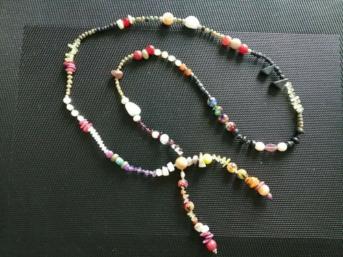 Collana lunga pietre - collana, in