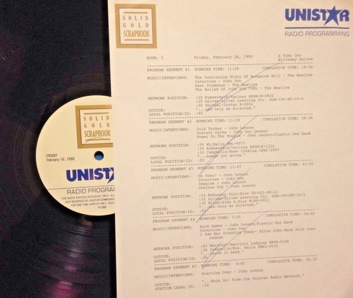 Radio show yoko ono - show, 2/16/90